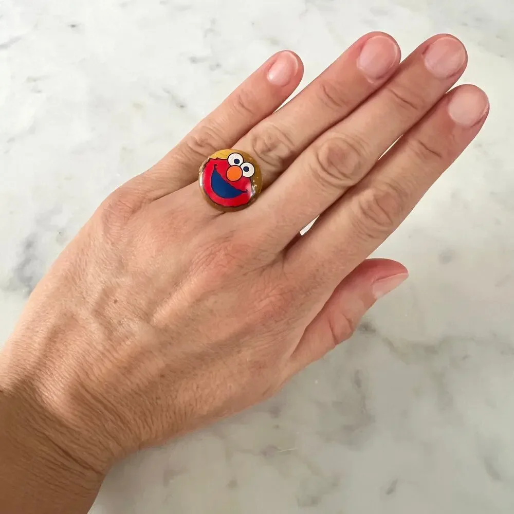 Vintage Elmo Kidcore Adjustable Ring